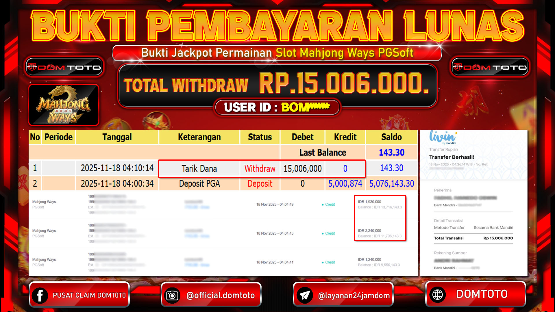 JACKPOT SLOT Mahjong Ways PGSoft 18 NOVEMBER 2025